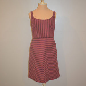LOFT Pink and Black Striped Sleeveless Dress